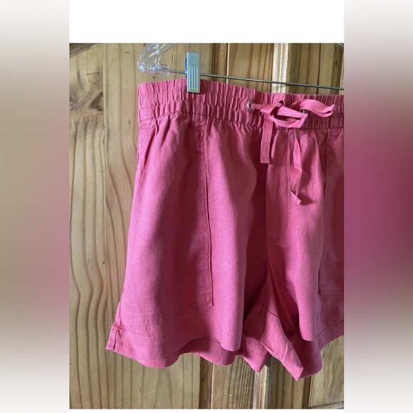 Women's Gap dark pink linen blend pull on chino shorts size L - NWT - Picture 2 of 10